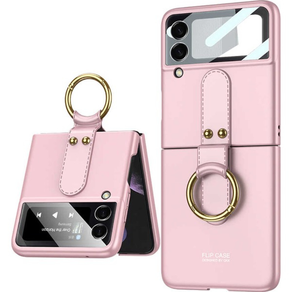 Samsung Galaxy Z Flip 3 Kılıf Htstore Htstore Zore Flip Ring Kıpta Kapak-Pembe - Pembe Cep Telefonu Kılıfı Fiyatı