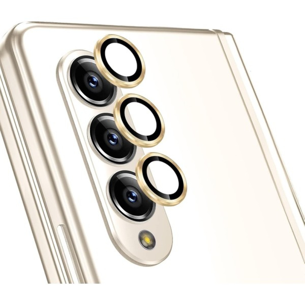 Samsung Galaxy Z Fold 5 / 4 Uyumlu Metal Temperli Cam Lens Koruyucu Gold Cep Telefonu Kılıfı Fiyatı