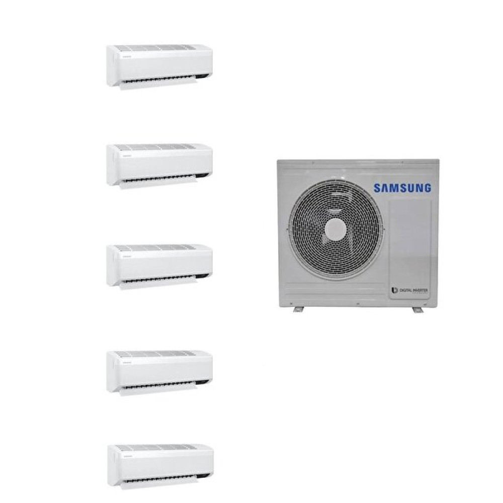 Samsung Wind Free Multi 1+5 Aj100Txj5Kh/Ea 9+9+9+9+9 İç 10 Kw Dış Ünite Klima Klimalar Fiyatı