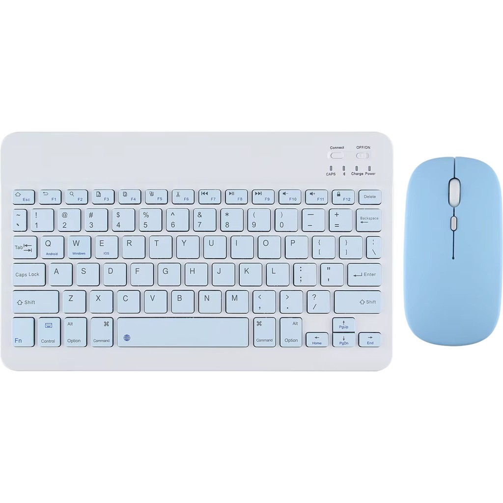 Samsung,xiaom,huawei ve Apple Tabletleri Ile Uyumlu Bluetooth Özellikli Klavye Mouse Set - Açık Mavi Tablet Pc Aksesuarları Fiyatı