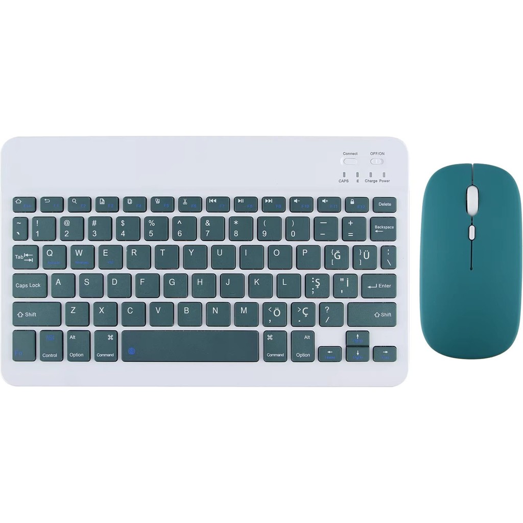 Samsung,xiaom,huawei ve Apple Tabletleri Ile Uyumlu Bluetooth Özellikli Klavye Mouse Set - Koyu Yeşil Tablet Pc Aksesuarları Fiyatı