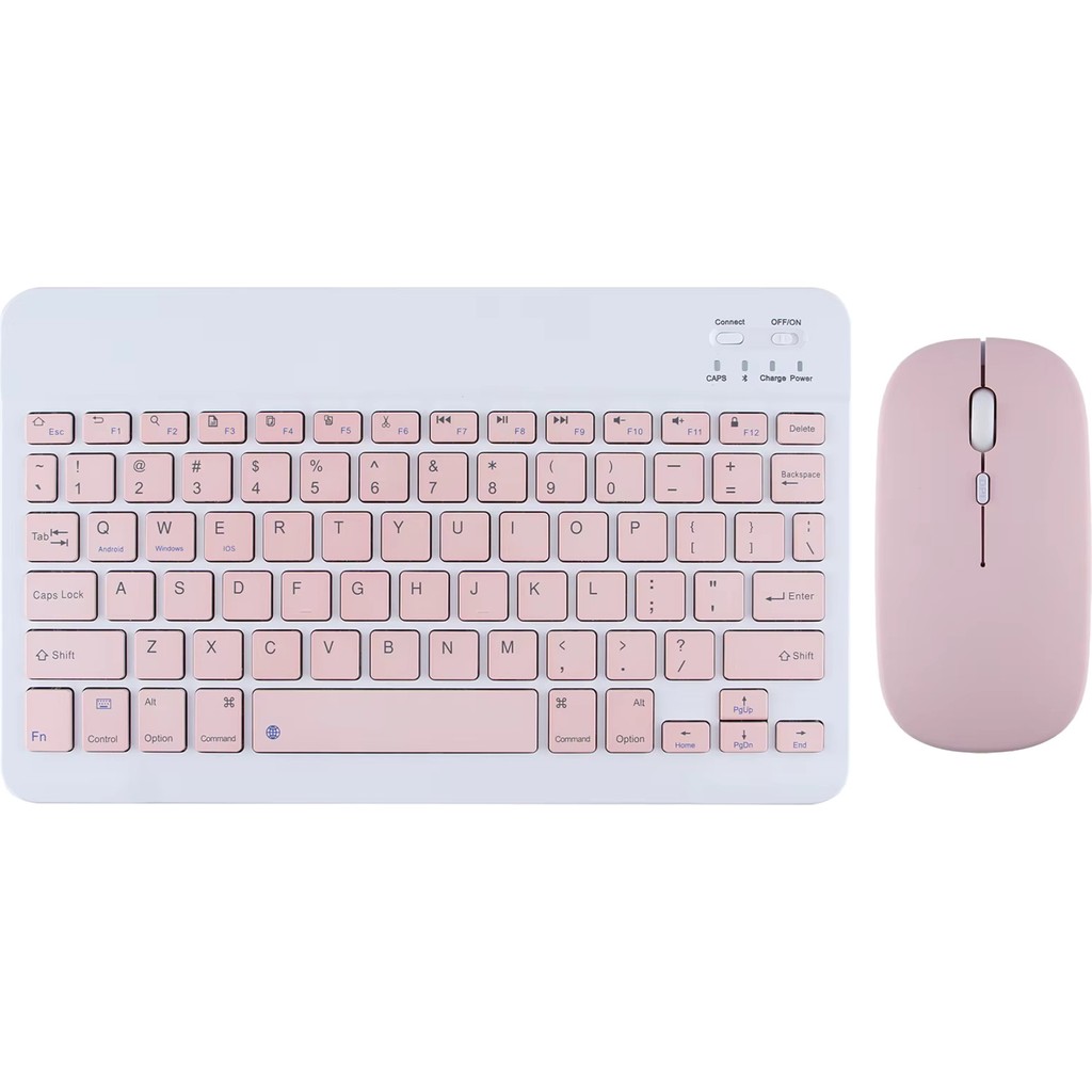 Samsung,xiaom,huawei ve Apple Tabletleri Ile Uyumlu Bluetooth Özellikli Klavye Mouse Set - Pembe Tablet Pc Aksesuarları Fiyatı