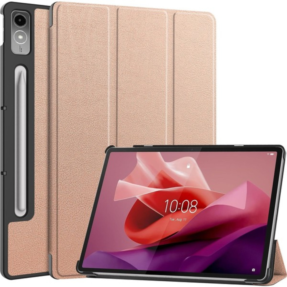 Samuel Nugent Shin-Wo Lenovo Tab P12 12.7'' Folio Kılıf Çok Açılı Standlı Ince Hafif Koruyucu Kapak (Yurt Dışından) - Açık Kırmızı Tablet Kılıfı Fiyatı