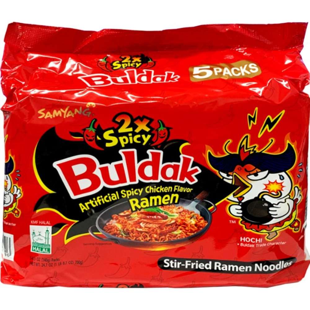 Samyang Buldak 2× Spicy Hot Chicken Flavor 140 G x 5 Adet (Helal) - 700 gr Makarnalar Fiyatı