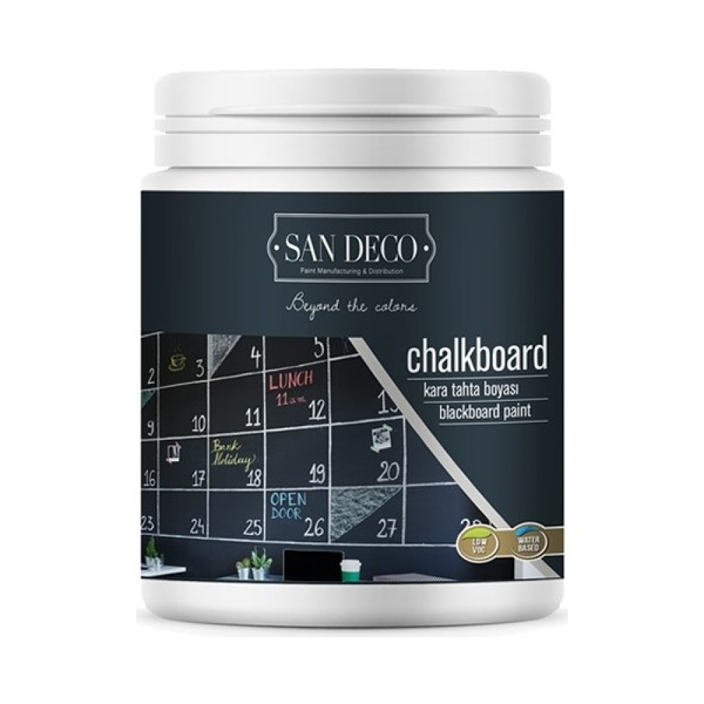 San Deco Chalkboard Kara Tahta Boyası - 1 lt - Siyah İç Cephe Duvar Boyası Fiyatı