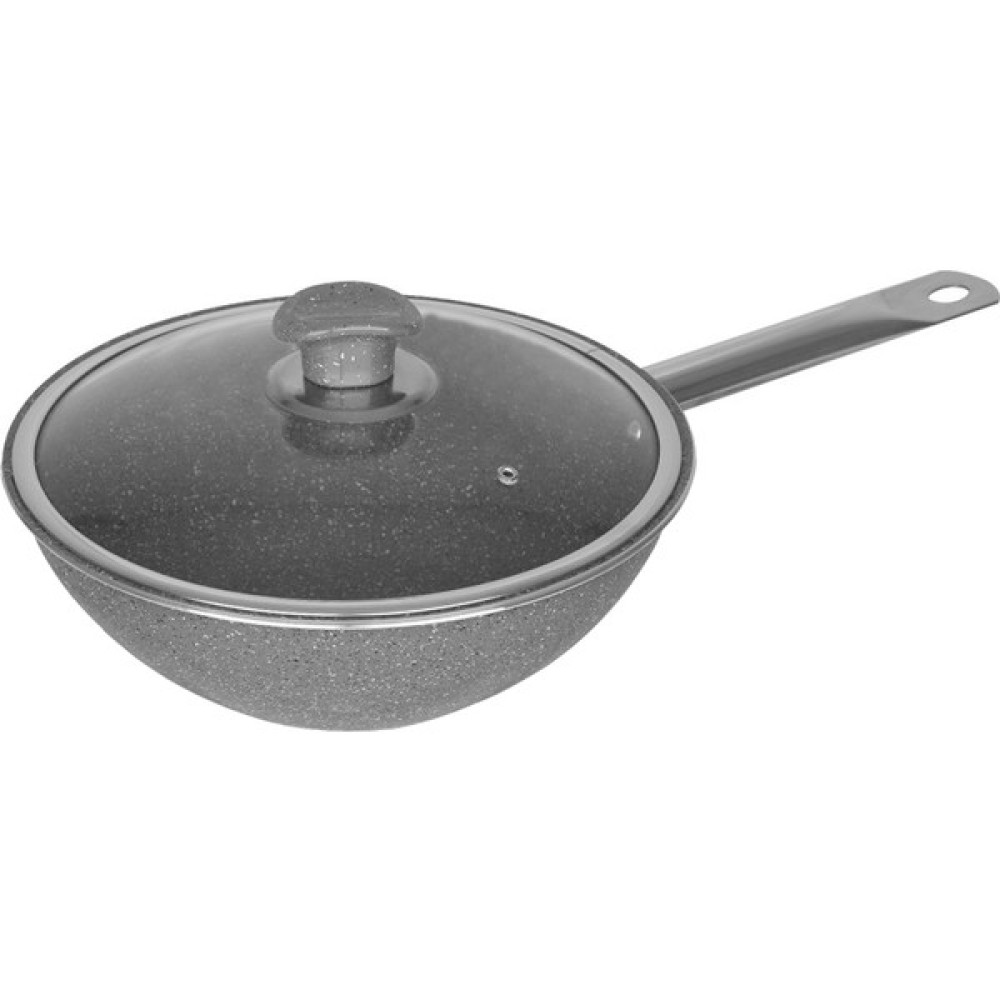 Şan Granit Kapaklı Wok Tava 26 cm Metal Saplı Kapaklı Tavalar Fiyatı