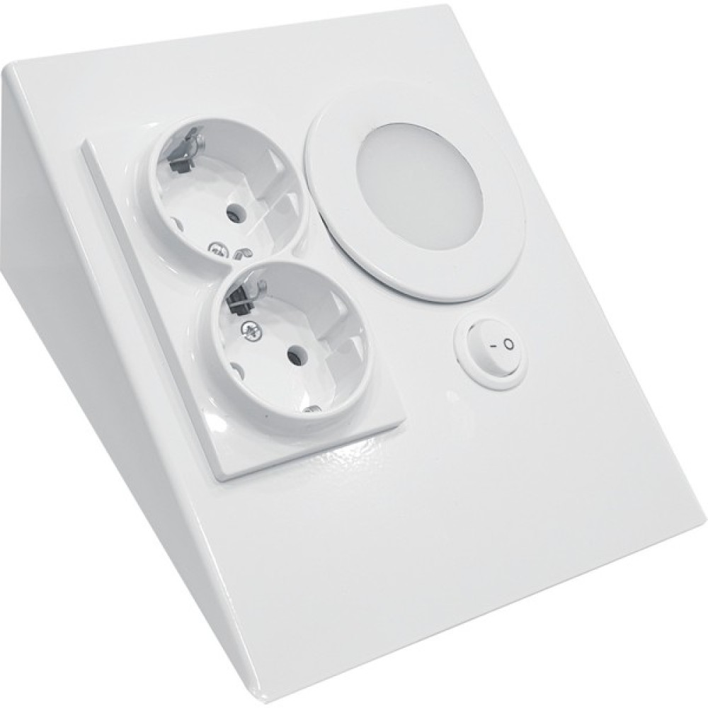 Şan Led Tezgah Altı Çiftli Priz 3W Spot Metal Kasa Beyaz/krom Renk-1-2-5-10 Adet - 1 Adet Beyaz Prizler Fiyatı