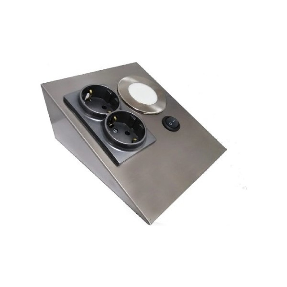 Şan Led Tezgah Altı Çiftli Priz 3W Spot Metal Kasa Beyaz/krom Renk-1-2-5-10 Adet - 10 Adet Krom Prizler Fiyatı