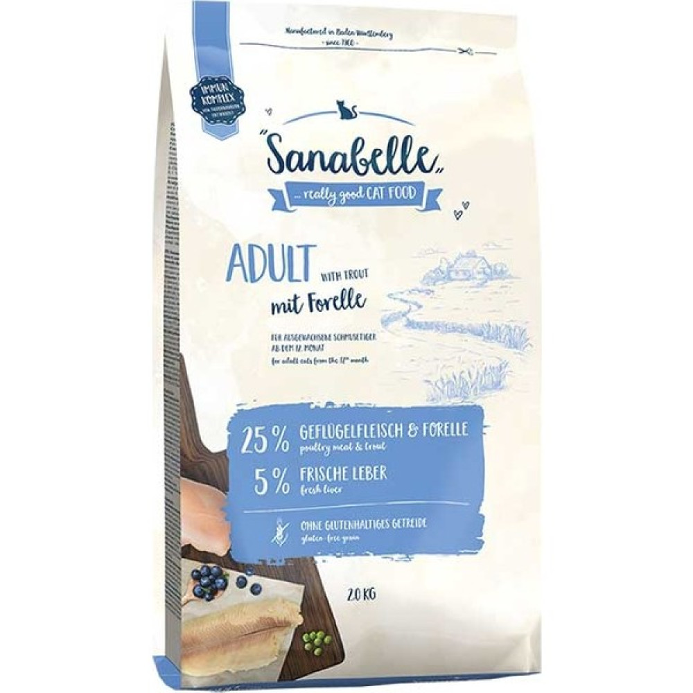 Sanabelle Balıklı Adult Forelle Alabalıklı Yetişkin Kuru Kedi Maması 2 kg Evcil Hayvan Ürünleri Fiyatı