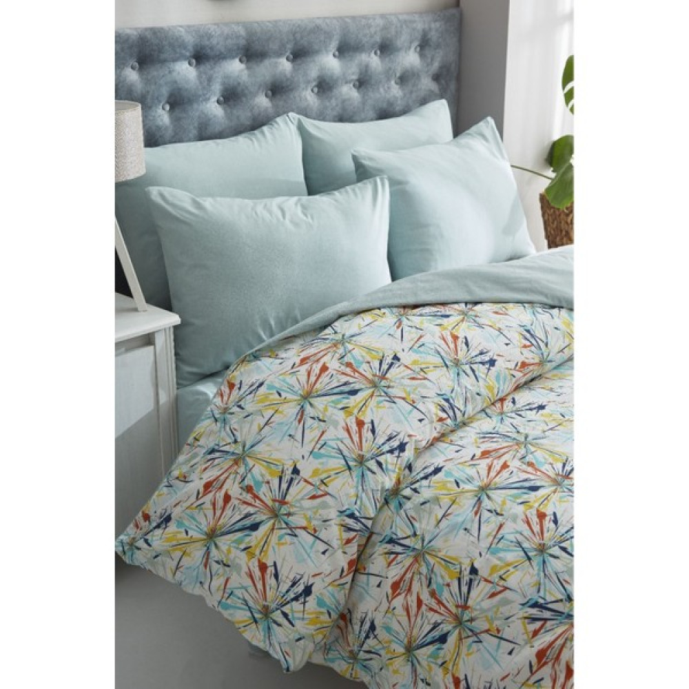 Sanal Trend Home Çift Kişilik Pamuklu Nevresim Takımı Hawai Mint ''200X220'' (Çarşafsız) - Mavi - 200 x 220 cm Nevresim Takımı Fiyatı