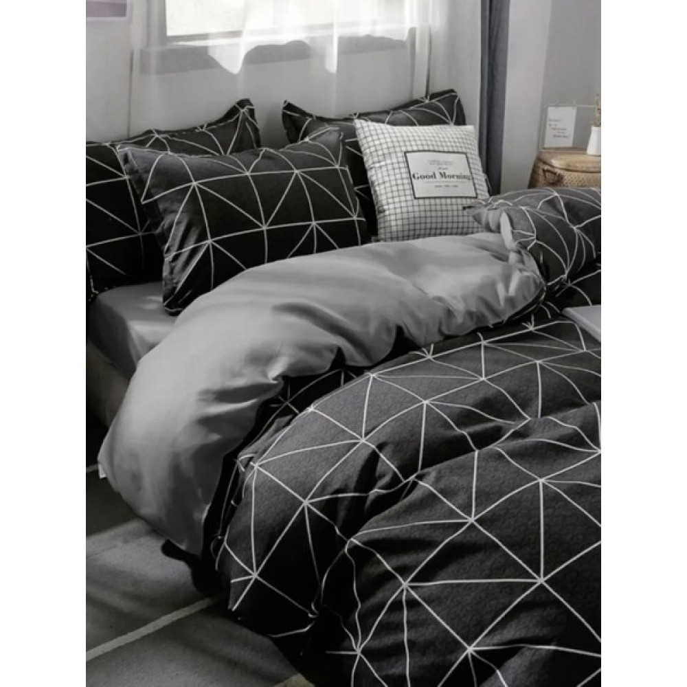 Sanal Trend Home Çift Kişilik Pamuklu Nevresim Takımı Pramit Füme ''200X220'' (Çarşafsız) - Renkli - 200 x 220 cm Nevresim Takımı Fiyatı