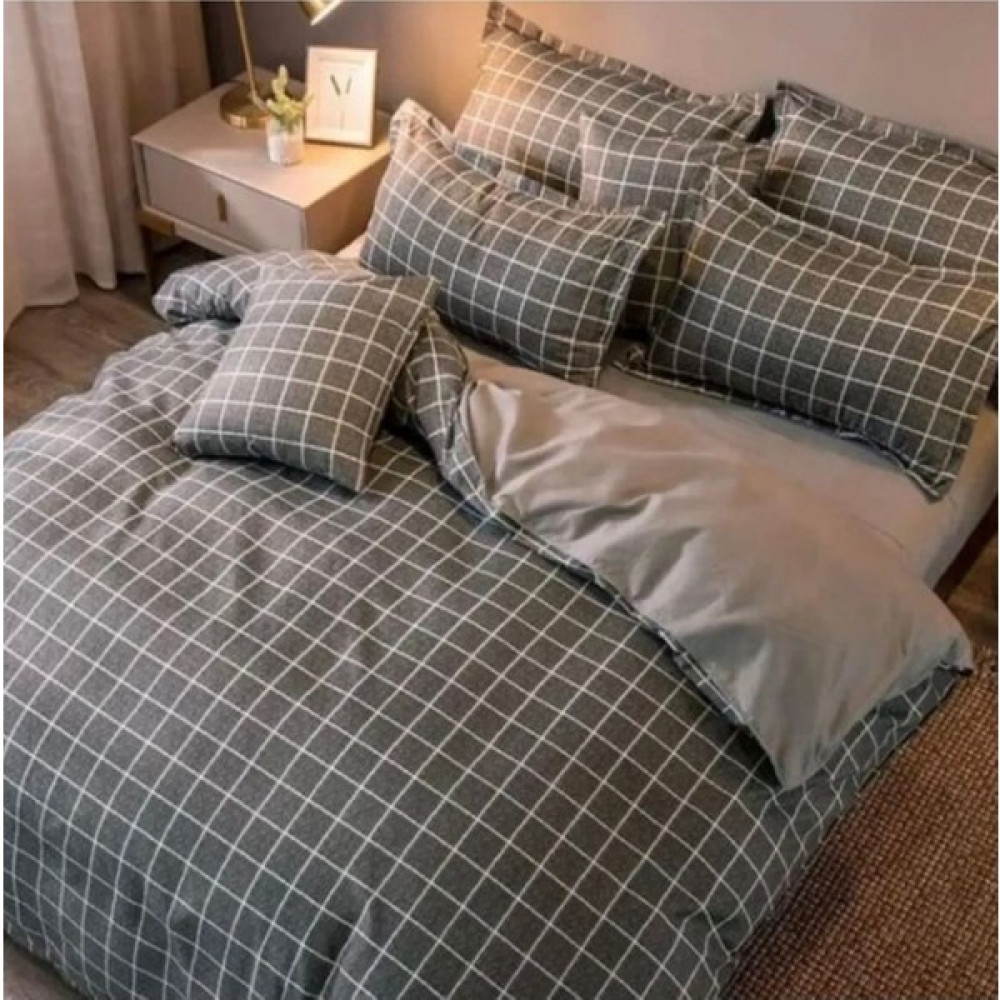 Sanal Trend Home Çift Kişilik Pamuklu Nevresim Takımı Siyah Ekoseli ''200X220'' (Çarşafsız) - Renkli - 200 x 220 cm Nevresim Takımı Fiyatı