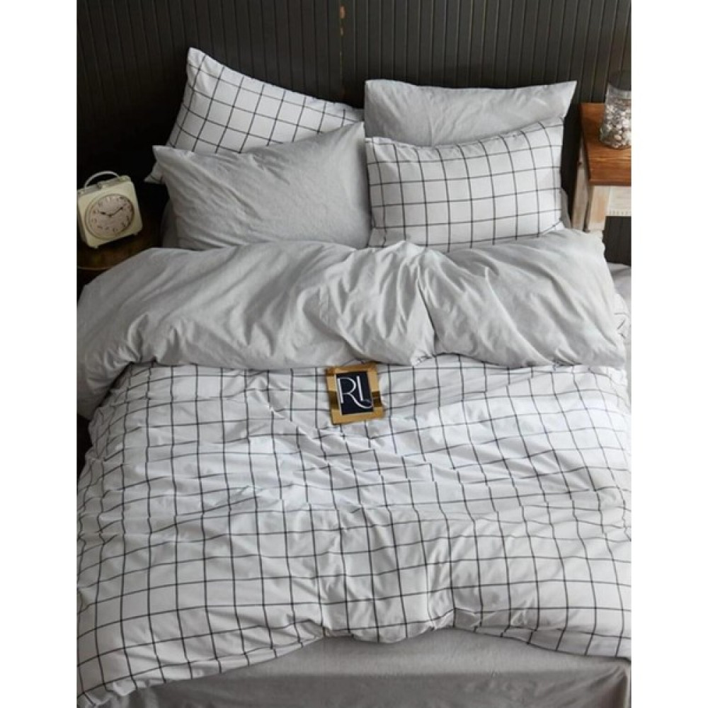 Sanal Trend Home Tek Kişilik Pamuklu Nevresim Seti Ekose ''160X220'' Çarşafsız - 160 x 220 cm - Beyaz Nevresim Takımı Fiyatı