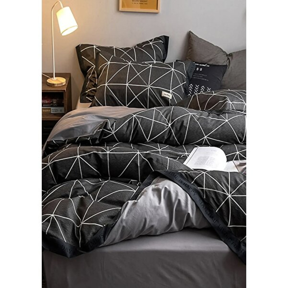 Sanal Trend Home Tek Kişilik Pamuklu Nevresim Seti Pramit Füme ''160X220'' Çarşafsız - Siyah - 160 x 220 cm Nevresim Takımı Fiyatı