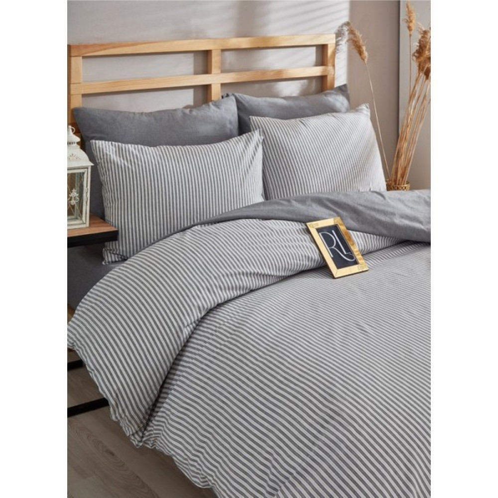Sanal Trend Home Tek Kişilik Pamuklu Nevresim Seti Simple ''160X220'' Çarşafsız - Gri - 160 x 220 cm Nevresim Takımı Fiyatı