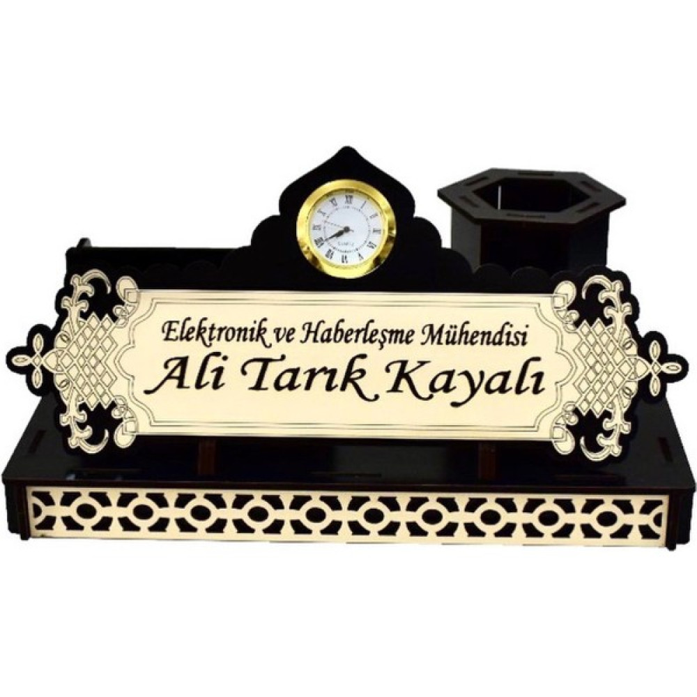 Sanat Hediyelik Kişiye Özel Ahşap Masa Üstü Isimlik Seti -Saatli, Isimli, Öğretmen, Avukat, Doktor Oto Boyaları Fiyatı