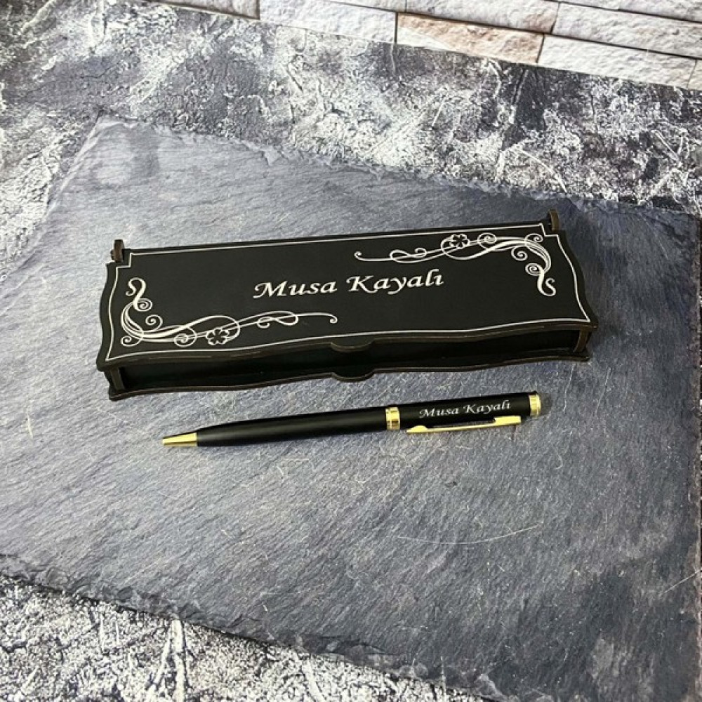 Sanat Hediyelik Öğretmenler Gününe Özel Metal Tükenmez Kalem Isimli + Ahşap Kutu / Öğretmen / Hediye / 24 Kasım Tükenmez Kalem Fiyatı