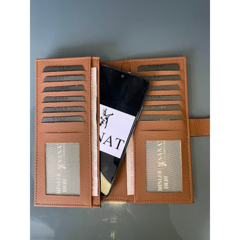 SANAT LEATHER Sl-Cr7 Vegan Deri Telefon Bölmeli Şık Cüzdan 18,5 cm x 9,5 cm Sanat Leather Bayan Cüzdan Fiyatı