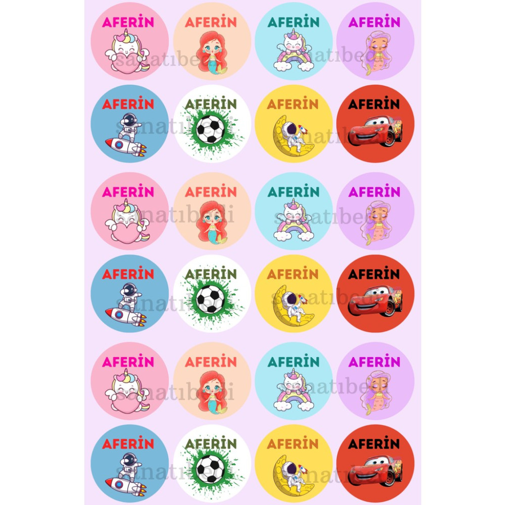 Sanatıbedi 100 Adet Öğretmenler Için Aferin Ödev Etiketi - Okul Etiketi Motivasyon Sticker Okul Etiketi Fiyatı
