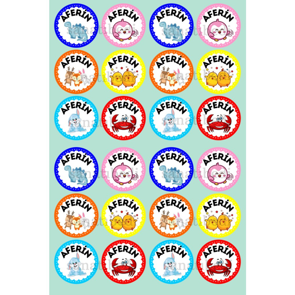 Sanatıbedi 100 Adet Öğretmenler Için Aferin Ödev Etiketi - Okul Etiketi Motivasyon Sticker Okul Etiketi Fiyatı