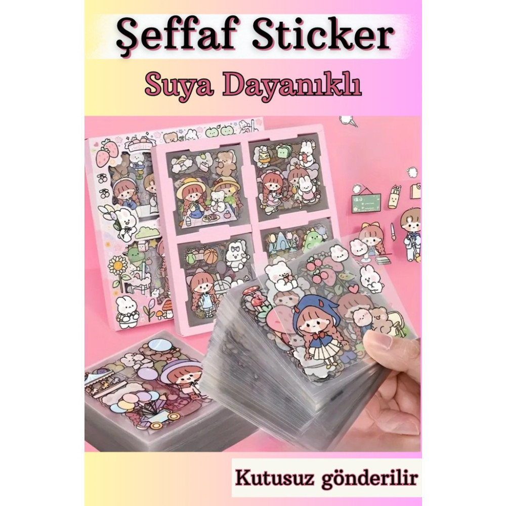 Sanatıbedi 14 Sayfa Şeffaf Kutusuz Kawaii Sticker - Ajanda Defter Laptop Matara Için Suya Dayanıklı Etiket Okul Etiketi Fiyatı