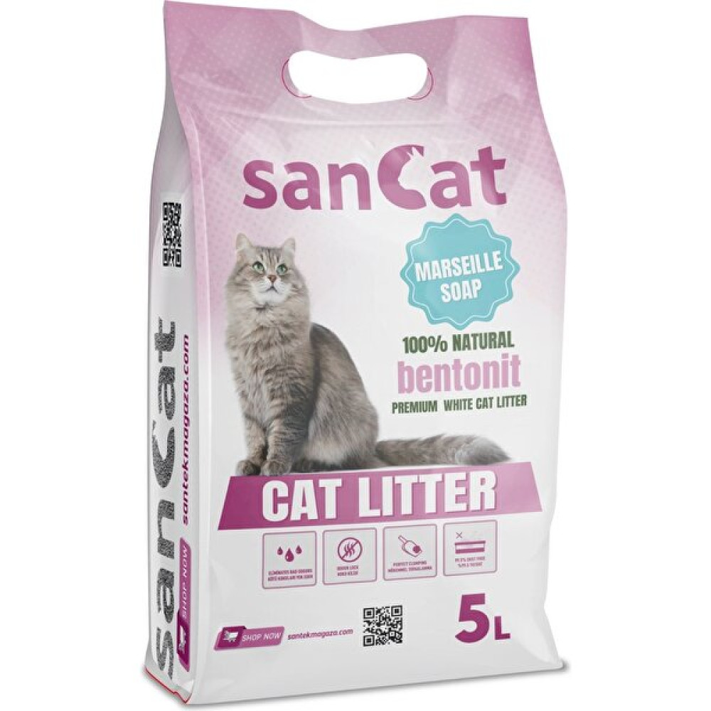 Sancat Marsilya Sabunu Kokulu Premium Beyaz Kedi Kumu 5 Lt. Evcil Hayvan Ürünleri Fiyatı