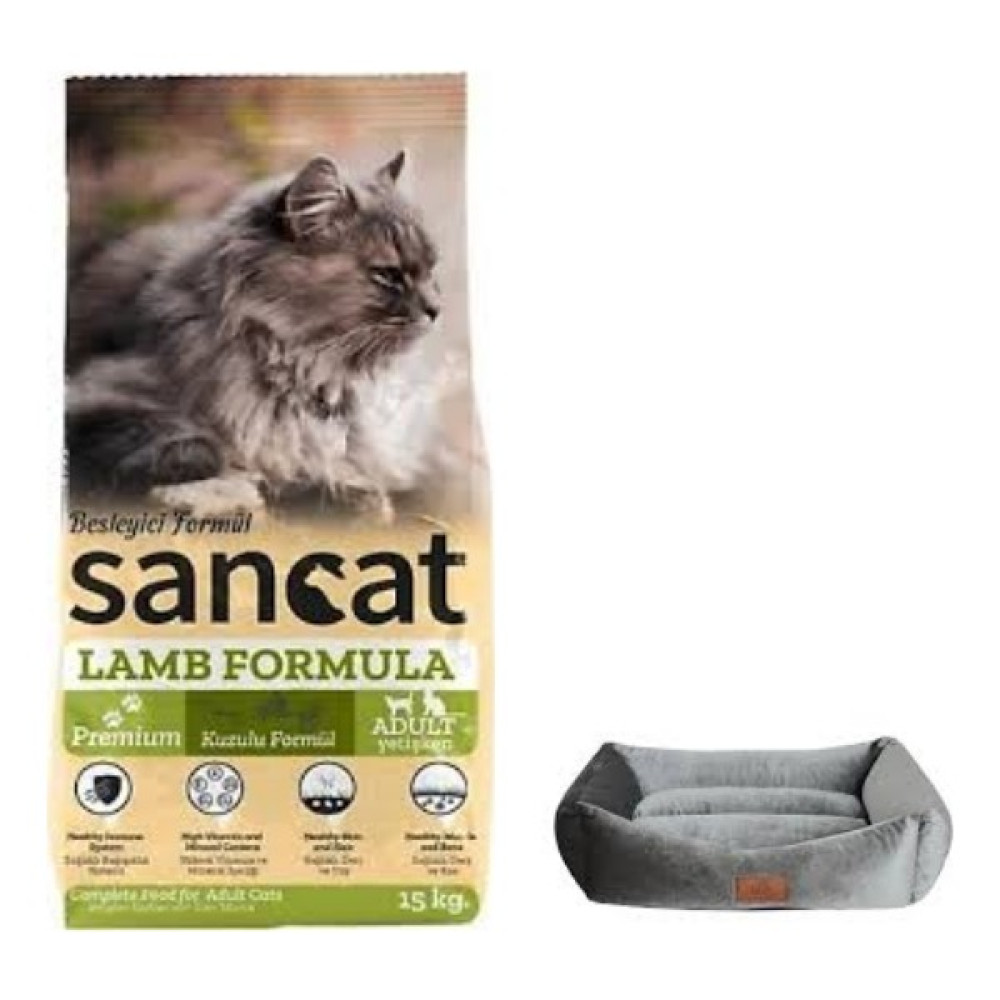 Sancat Premium Kuzulu Yetişkin Kedi Maması 15 Kg,mini Small Gri Yatak Oto Boyaları Fiyatı