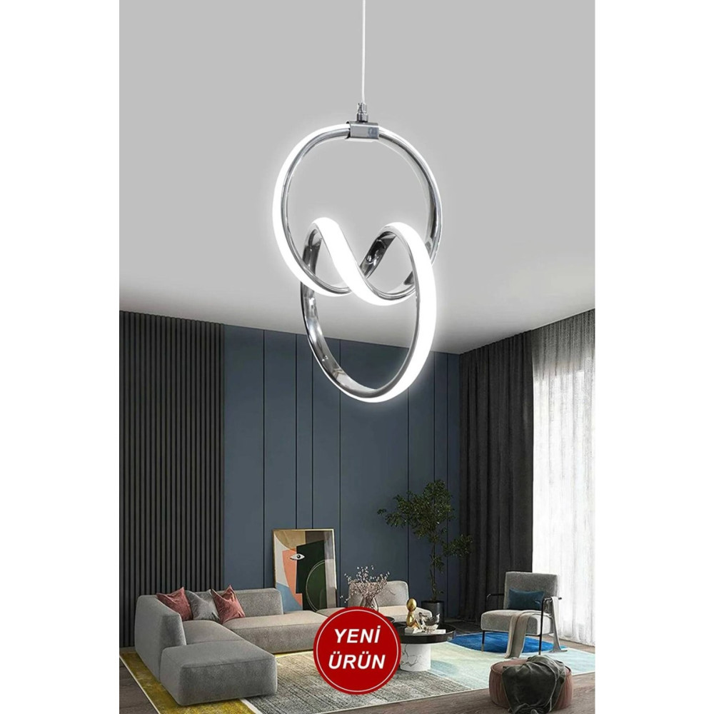 sanctum Avize Seranat Gri Modern Ultra Beyaz Ledli Sarkık Ledli Avize Avize Fiyatı