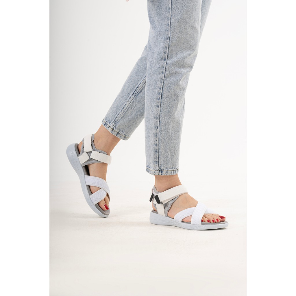 Sandal Spor Kadın Çapraz Bant Günlük Sandalet SS001-0159 Beyaz-Gri Kadın Terlikleri ve Sandaletleri Fiyatı