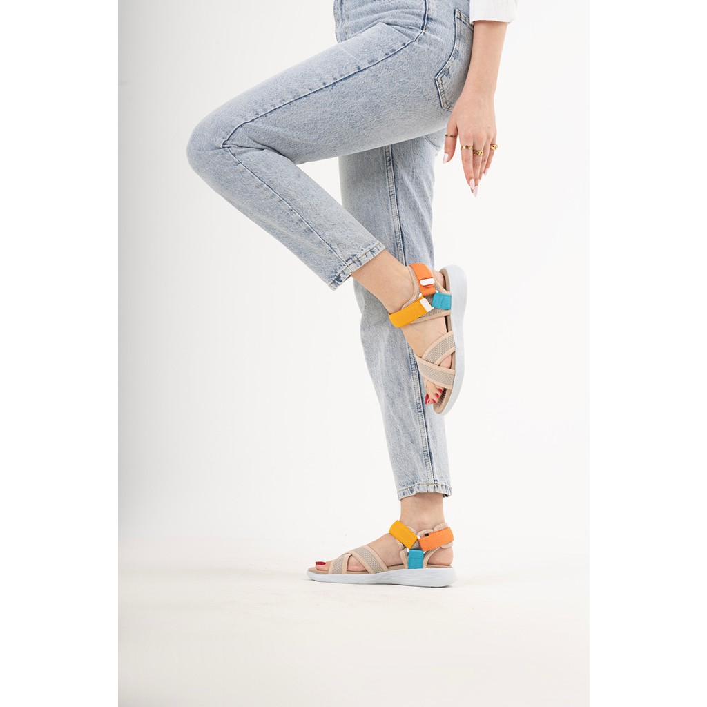 Sandal Spor Kadın Çapraz Bant Günlük Sandalet SS001-0159 Sarı-Oranj Kadın Terlikleri ve Sandaletleri Fiyatı
