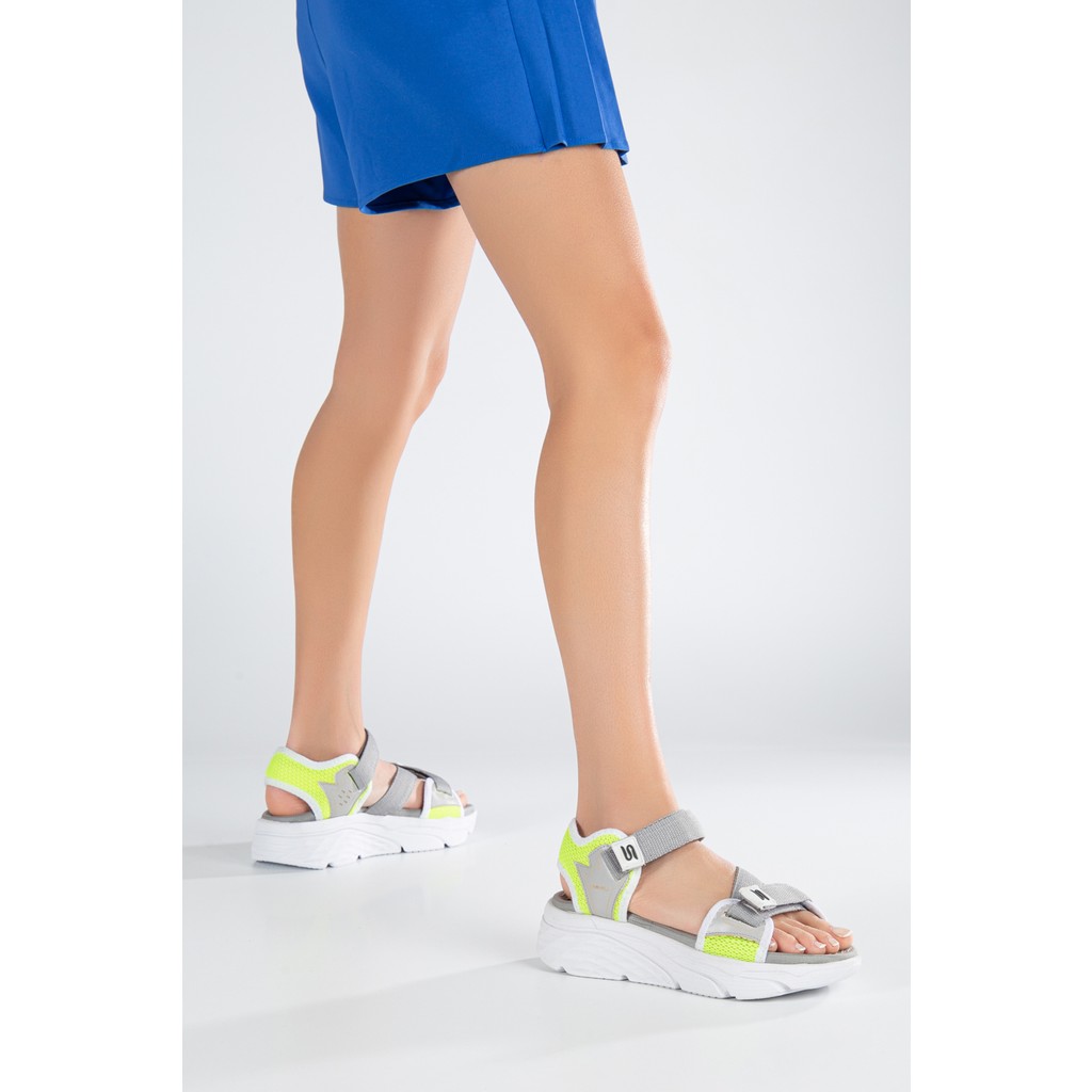 Sandal Spor Kadın Günlük Faylon Dolgu Taban Cırtlı Spor Günlük Sandalet SS001-0148 Gri Ayakkabılar ve Çantalar Fiyatı