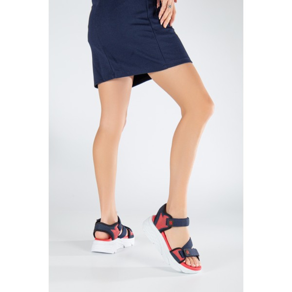 Sandal Spor Kadın Günlük Faylon Dolgu Taban Cırtlı Spor Günlük Sandalet SS001-0148 Laci Kırmızı Kadın Terlikleri ve Sandaletleri Fiyatı