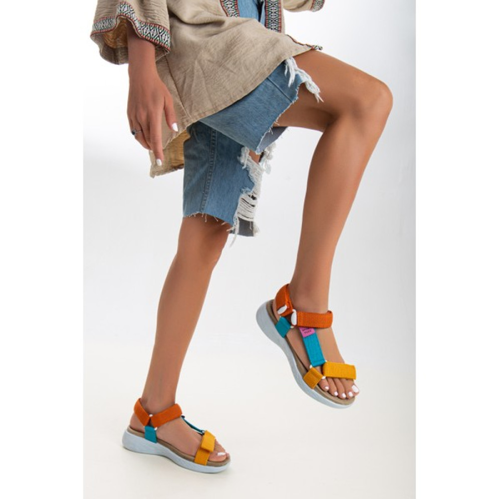 Sandal Spor Kadın Günlük Sandalet SS001-0158SARI-ORANJ/39 Kadın Terlikleri ve Sandaletleri Fiyatı