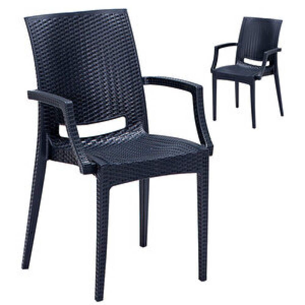 Sandalie 2 Adet Rattan Lüx Antrasit Sandalye / Balkon-bahçe-teras Bahçe Sandalyesi Fiyatı