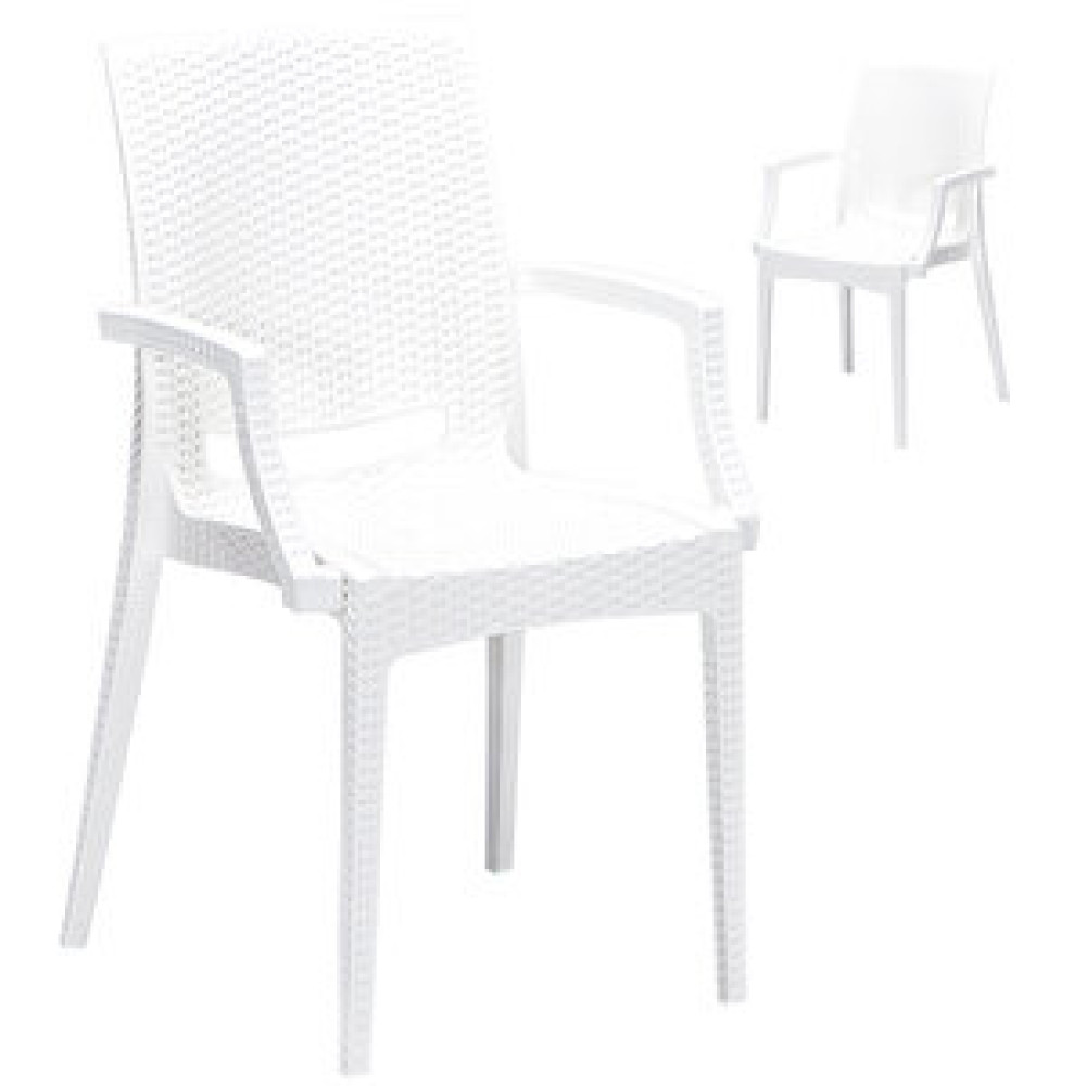 Sandalie 2 Adet Rattan Lüx Beyaz Sandalye / Balkon-bahçe-teras Bahçe Sandalyesi Fiyatı
