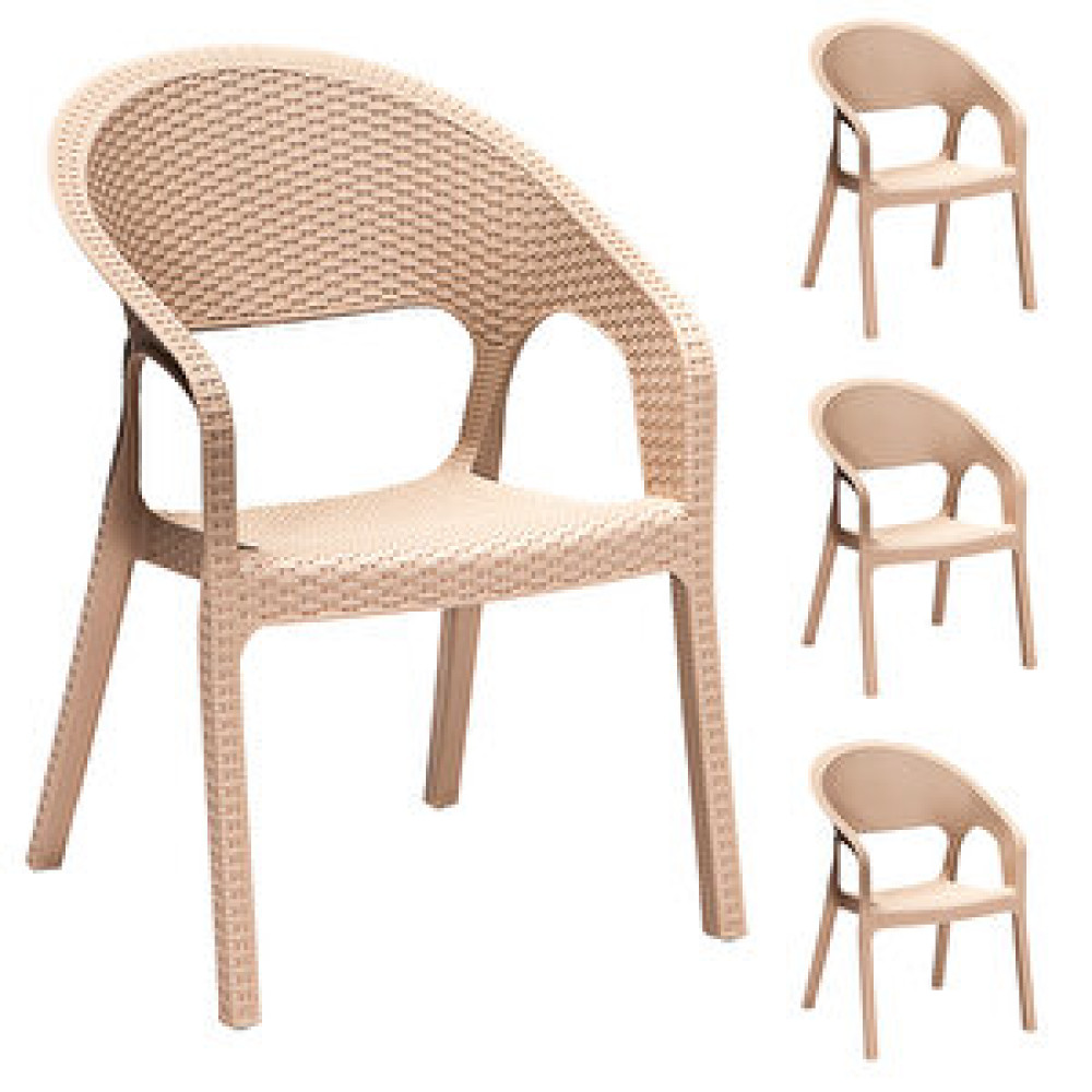 Sandalie 4 Adet Garden Cappucino Sandalye / Balkon-bahçe-teras Bahçe Sandalyesi Fiyatı