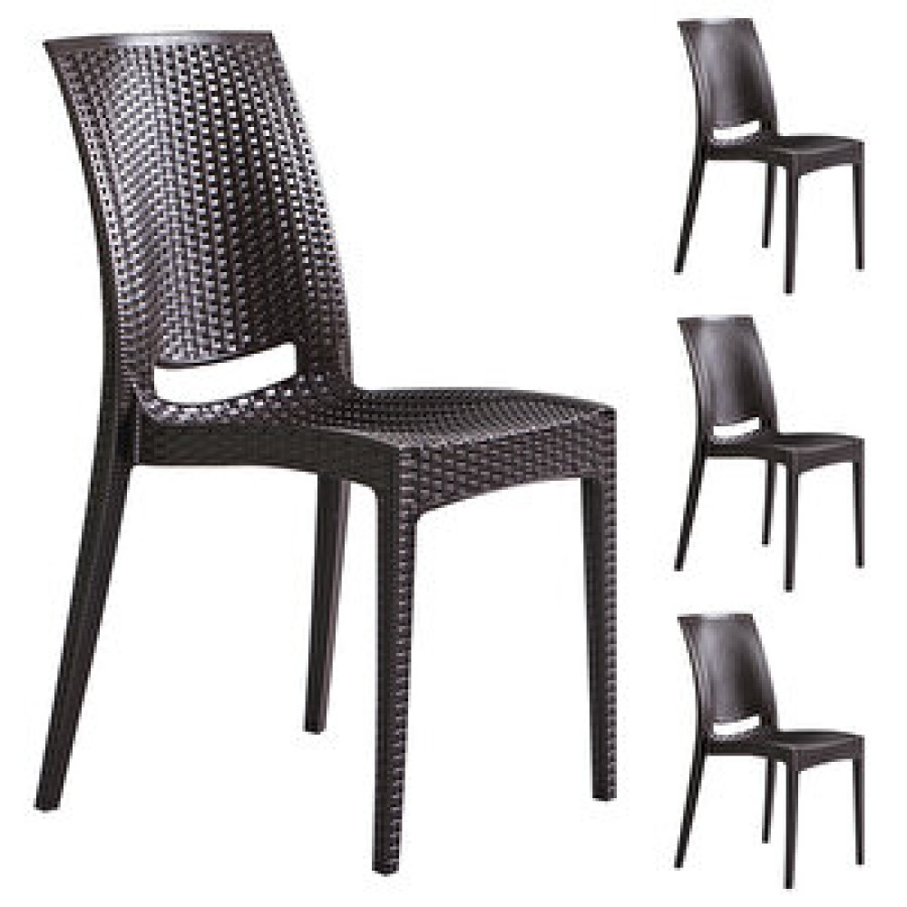 Sandalie 4 Adet Rattan Kahve Sandalye / Balkon-bahçe-teras Bahçe Sandalyesi Fiyatı