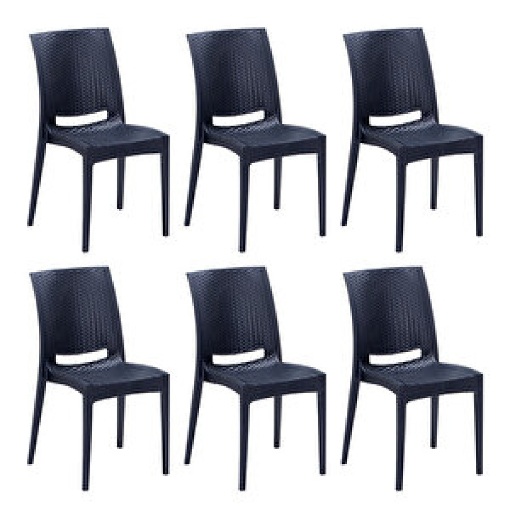 Sandalie 6 Adet Rattan Antrasit Sandalye / Bahçe-balkon-teras Bahçe Sandalyesi Fiyatı