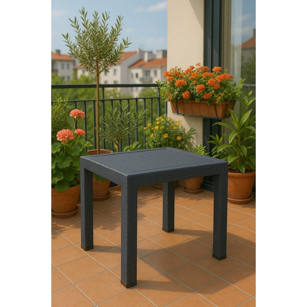 Sandalie 80X80 Camsız Antrasit Masa Bahçe Balkon Diğer Fiyatı