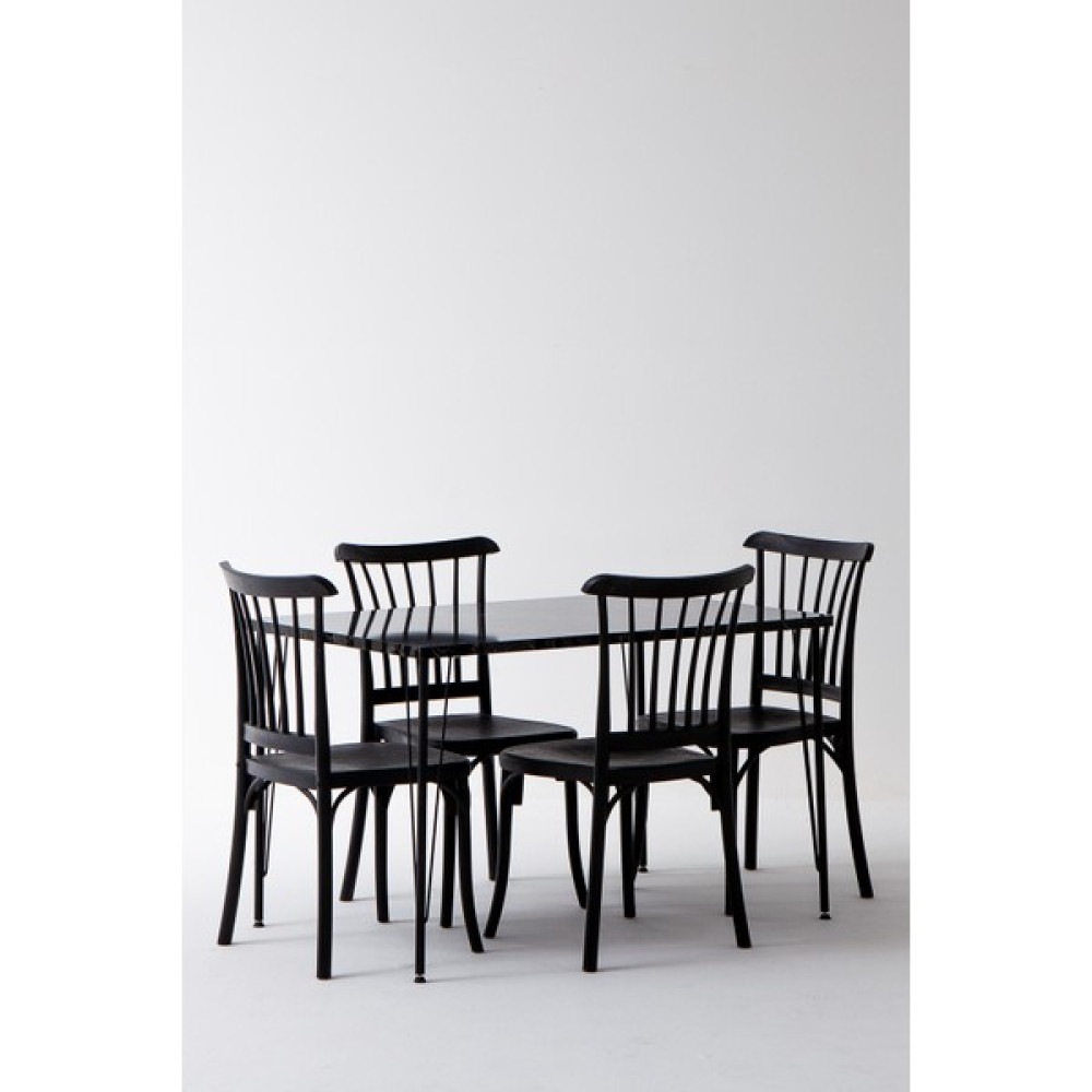 Sandalie Nero Siyah Masa 75X110 cm Violet Siyah Sandalye Mutfak Masa Takımı Masa - Sandalye Seti / Takımı Fiyatı