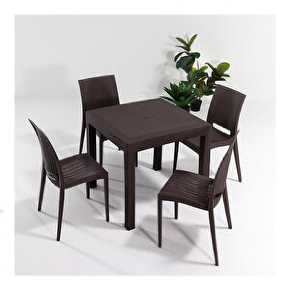 Sandalie Rattan 80x80 Bahçe Masa Seti Kahve Bahçe Masası Fiyatı
