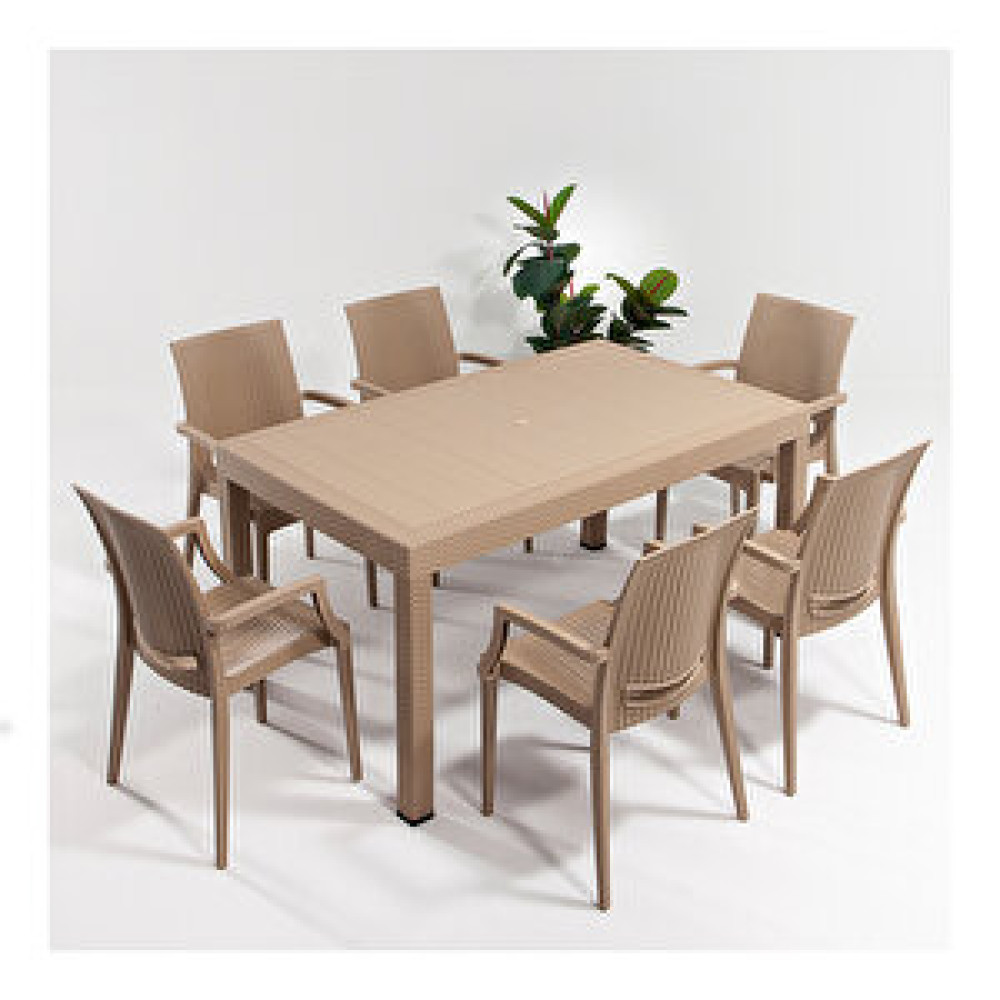 Sandalie Rattan Kollu 90x150 Bahçe Seti Cappucino Bahçe Mobilyası Takımı Fiyatı