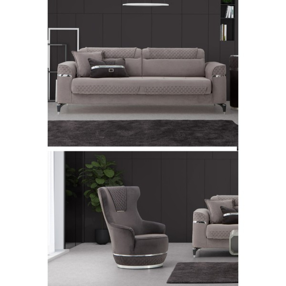Sandalie Veyron 3+1 Salon&oturma Odası Koltuk Takımı - Antrasit Koltuk Takımı / Seti Fiyatı