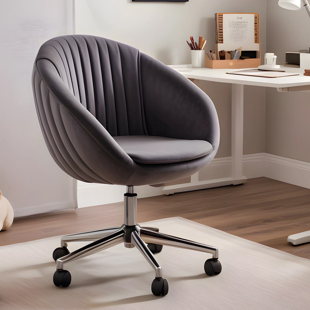 Sandalye Deposu Istiridye Çalışma Koltuğu Açık Gri Kumaş Metal Ayaklı Tekerlekli Ergonomik Tasarım - Krom Ayak Ofis Koltukları Fiyatı