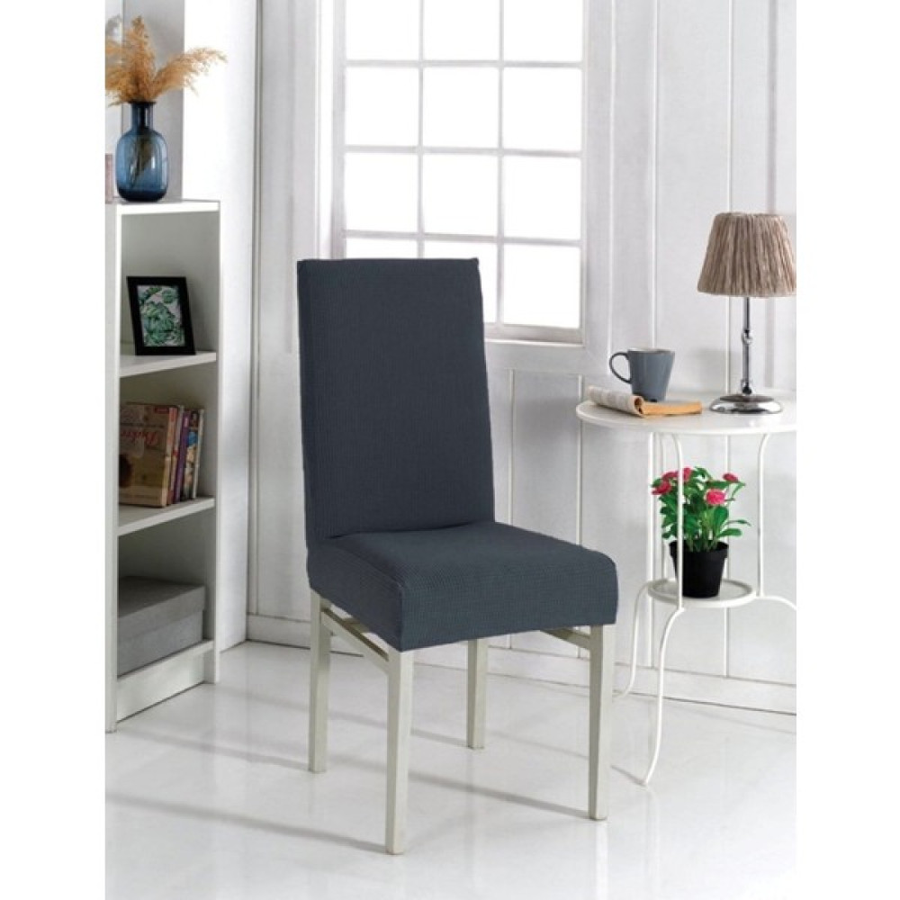 Sandalye Kılıfı Likralı ,lastıklı ,yıkanabilir Piti Kare Desen 1 Adet - 45 x 45 x 60 cm - Antrasit Koltuk & Kanepe Örtüsü Fiyatı