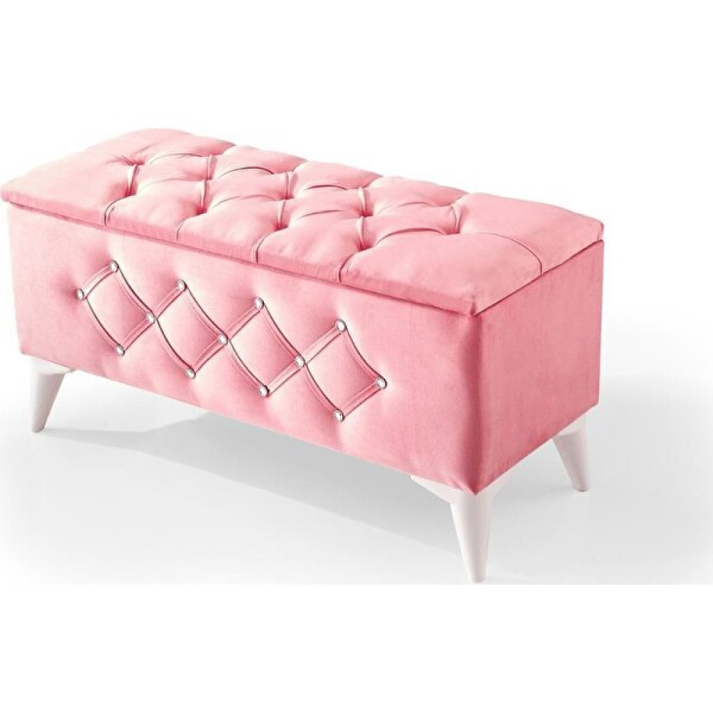Sandıklı Puf Kapitone Ayak Ucu Oturma Markiz 110cm - Pembe Puf Fiyatı