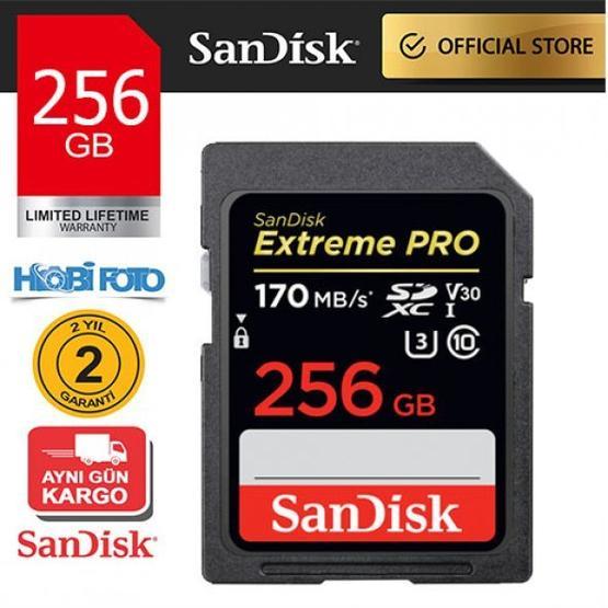 Sandisk 256GB Extreme Pro Class 10 95Mb-S SD Hafıza Kartı