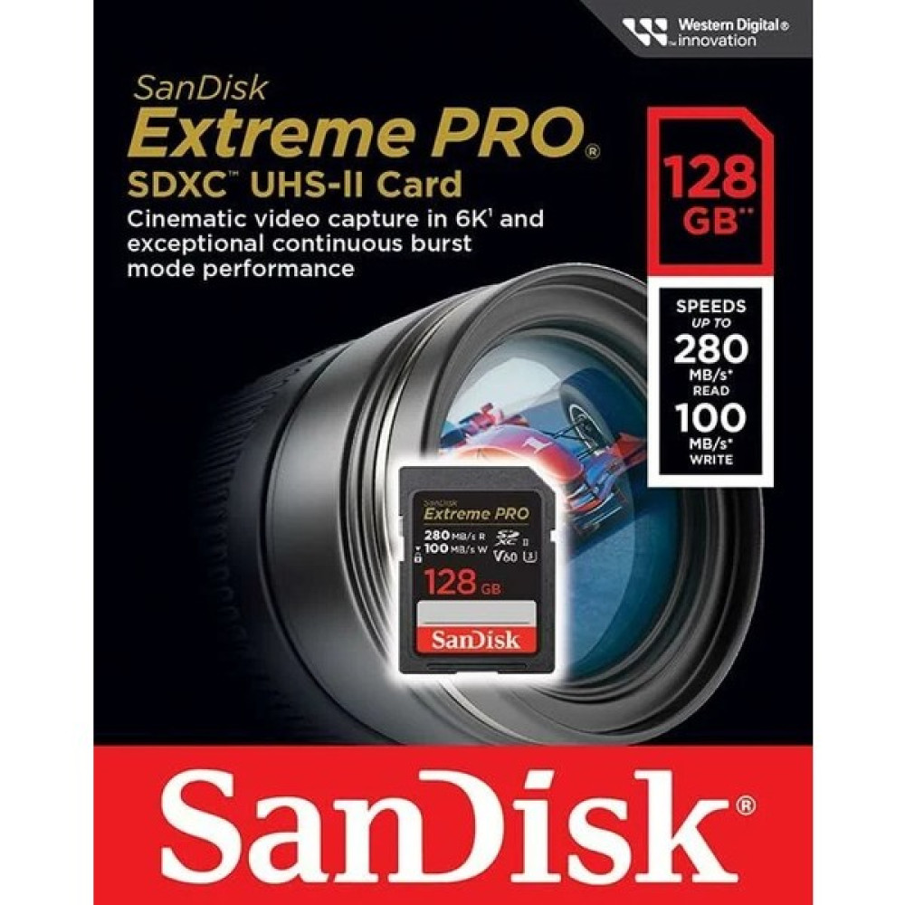 Sandisk Extreme Pro 128GB SDSDXEP-128G-GN4IN 280MB/S Uhs-Iı Sdxc 6k-4k UHD Hafıza Kartı Hafıza Kartları Fiyatı