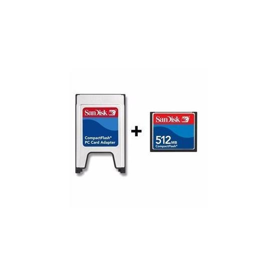 Sandisk PCMCIA-CF Compact Flash Adaptör + 512MB Compact Flash Kart