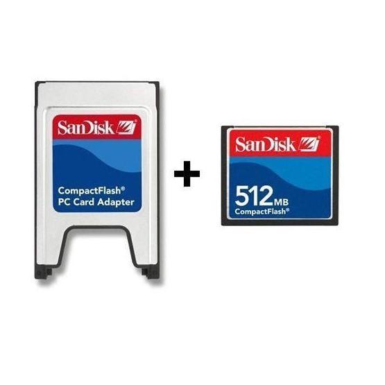 Sandisk PCMCIA-CF Compact Flash Adaptör + 512MB Compact Flash Kart